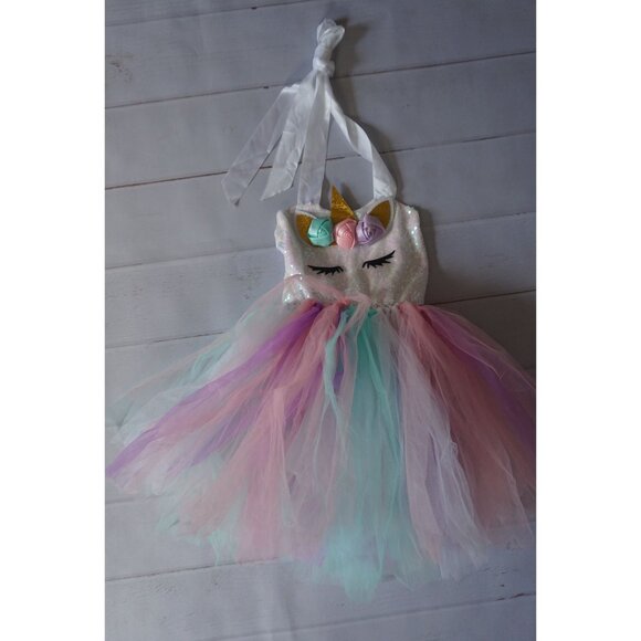 Unicorn Costume Sequin Rainbow Tulle Dress – Size 6T - Picture 3 of 11